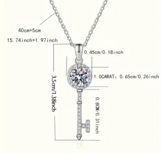 Collar Plata y Moissanita Llave