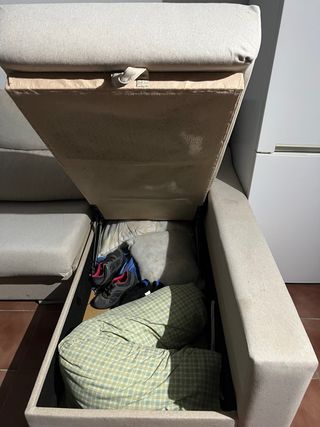 Sofá modular con chaise longue beige