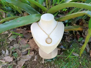 Collar Pétalo Orquídea natural resina