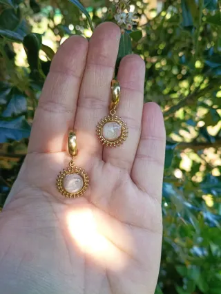 Pendientes Orquídea Encapsulada Oro Blanco