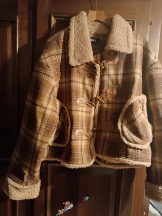 Montgomery a quadri con pelliccia veste 46