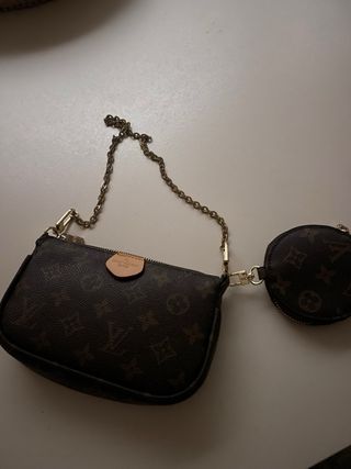 Bolsito Louis Vuitton Cadena Marrón Beige