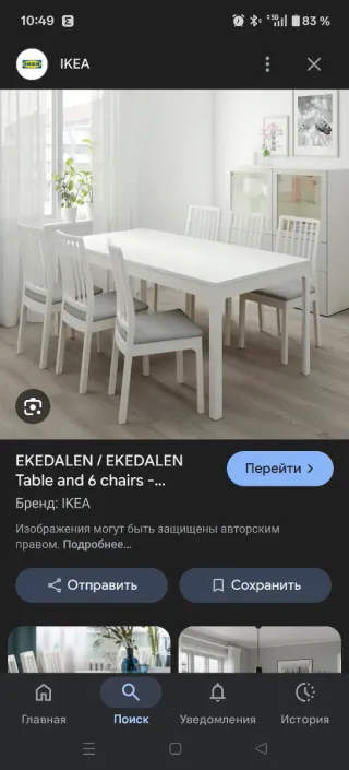 Mesa Ikea Ekedalen 120/180 cm