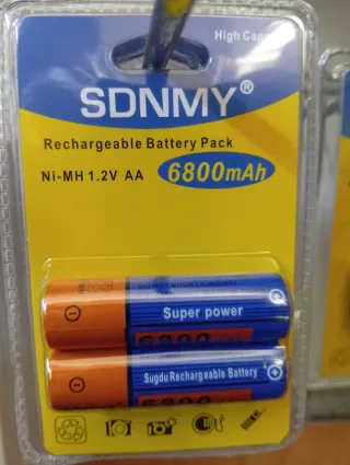 24 Pile Ricaricabili SDNMY Ni-MH AA 6800mAh