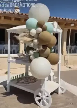 Carrito de madera para eventos