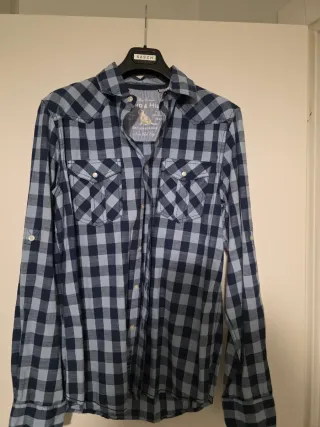 Camicia uomo quadri blu Grand & Hills