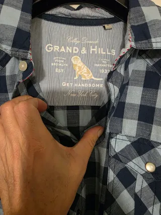 Camicia uomo quadri blu Grand & Hills