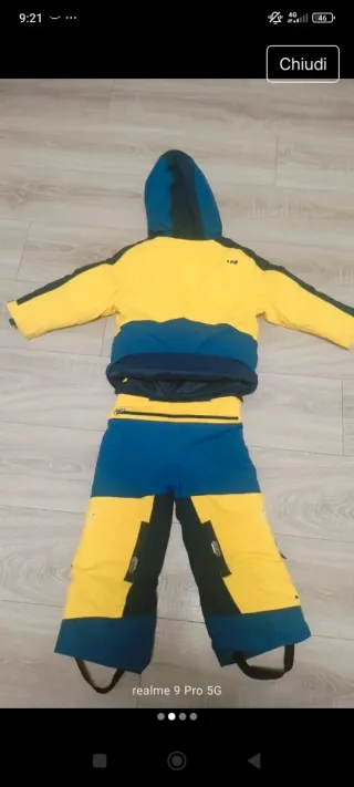 Tuta sci bambino blu e gialla wedze