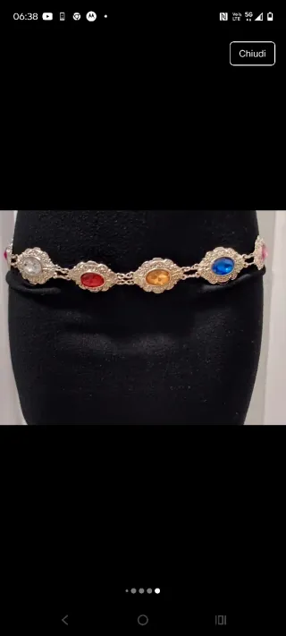 Cintura gioiello retro multicolore