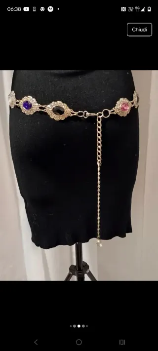 Cintura gioiello retro multicolore