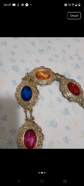 Cintura gioiello retro multicolore