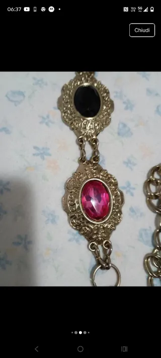 Cintura gioiello retro multicolore