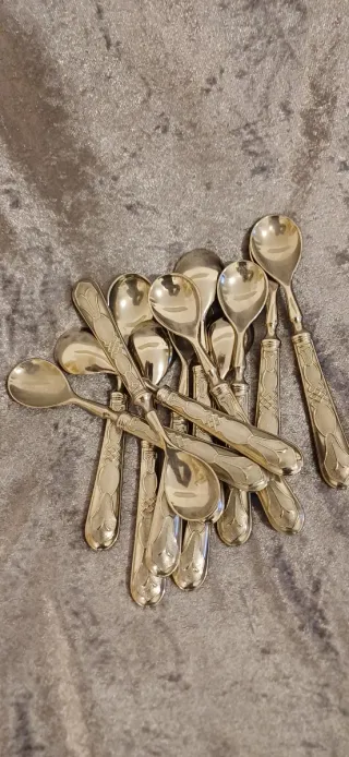 Juego 6 cucharas postre antiguas metal