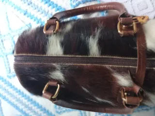 Bolso Bosi Piel Marrón y Multicolor