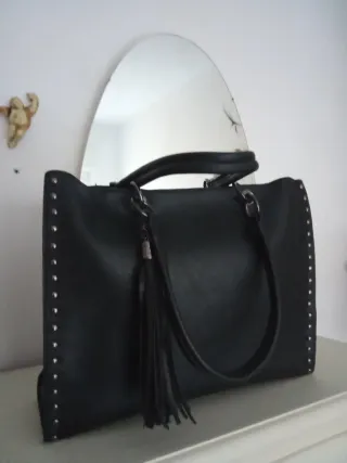 Bolso Bosi Piel Marrón y Multicolor