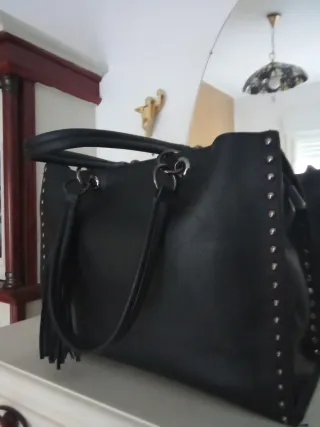 Bolso Bosi Piel Marrón y Multicolor