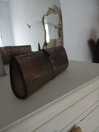 Bolso Bosi Piel Marrón y Multicolor