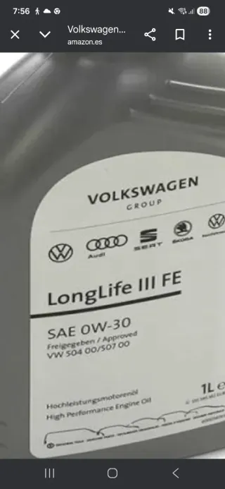 Aceite VW Original 0W30 LongLife III FE 1L