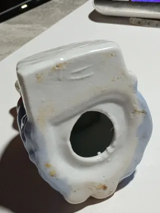 Figura Gata Porcelana Vintage Mandil