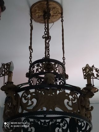 Lámpara de techo de hierro forjado artesanal