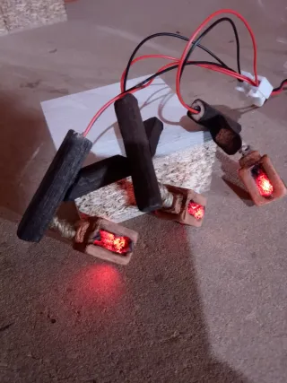 Farolillos de pared con escuadra y con LED llama