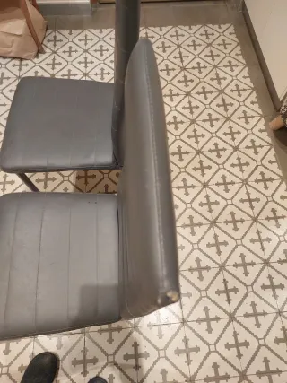 2 Sillas Polipiel Gris