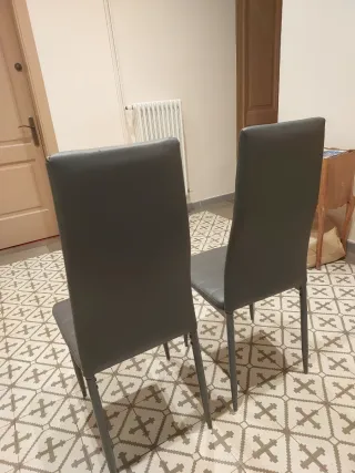 2 Sillas Polipiel Gris