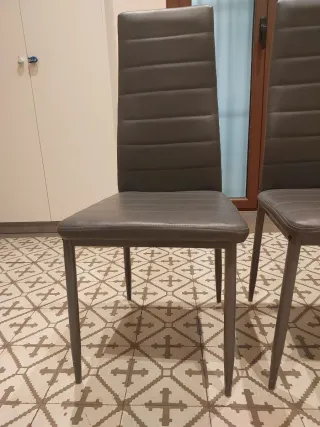 2 Sillas Polipiel Gris