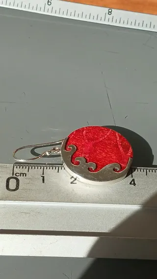 Pendientes Plata y Nácar Manzana Rojo