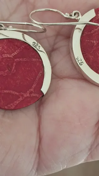 Pendientes Plata y Nácar Manzana Rojo