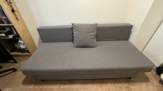 Sofá Cama 3 Plazas Gris y Blanco