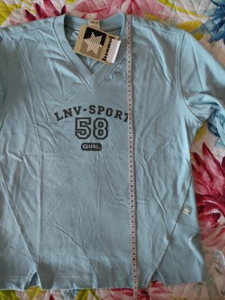 Camiseta Luanvi nueva, azul, talla 16