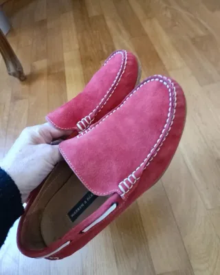 Mocassini Warren&Parker camoscio rossi 42