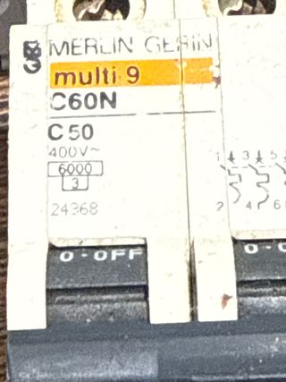 Conjunto 2 Magnetotermicos 50A y ICP 50, 30 y 25 A