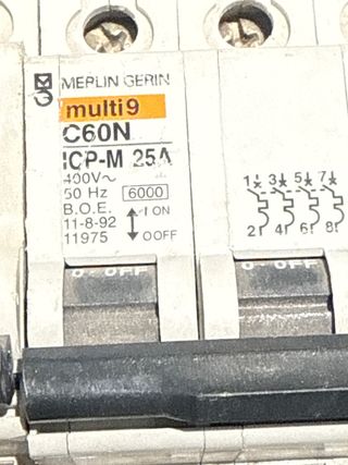 Conjunto 2 Magnetotermicos 50A y ICP 50, 30 y 25 A