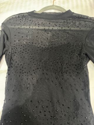 Vestido fiesta negro con pedrería
