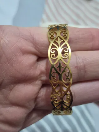 Pulsera Acero Filigrana Dorada