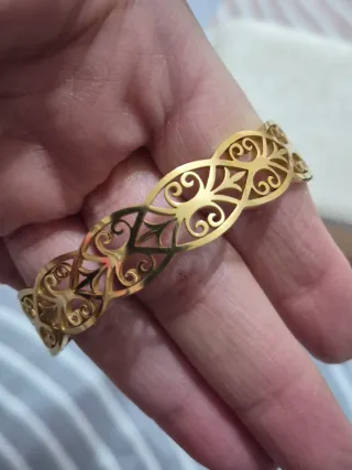 Pulsera Acero Filigrana Dorada