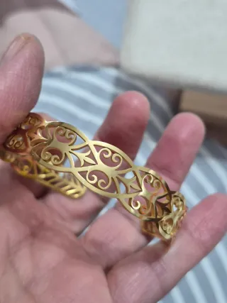 Pulsera Acero Filigrana Dorada