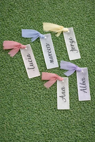 Comunión regalo Marcasitios de metacrilato persona