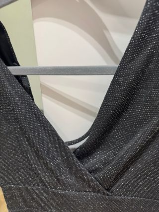 Vestido fiesta gris brillante