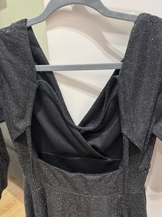 Vestido fiesta gris brillante