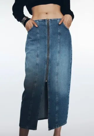 Falda vaquera ZARA midi cremallera
