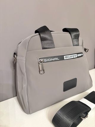 Bolso Bandolera Gris Multifuncional