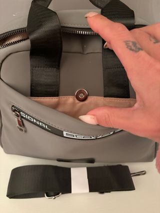 Bolso Bandolera Gris Multifuncional