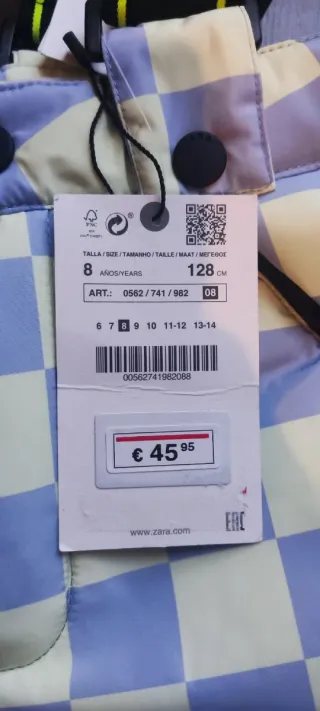 Pantalones de nieve Zara a cuadros