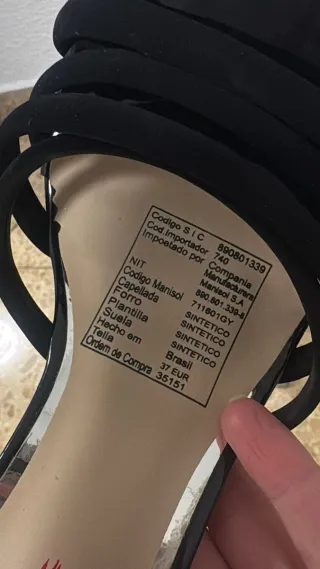 Sandalias negras tacón Bata Red Label T.37