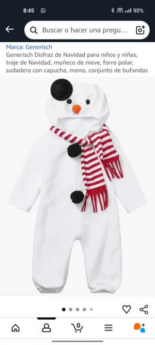 Disfraz Muñeco Nieve Infantil