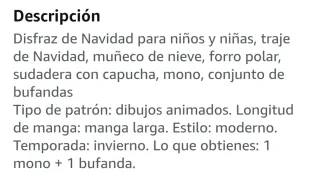 Disfraz Muñeco Nieve Infantil