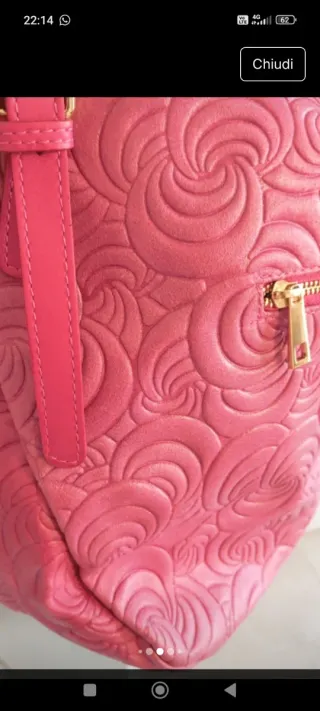 Borsa Vera Pelle Rosa Nuova